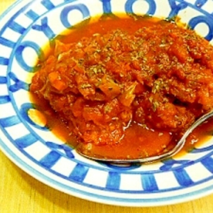 トマト缶で野菜たっぷり煮込みハンバーグ★
